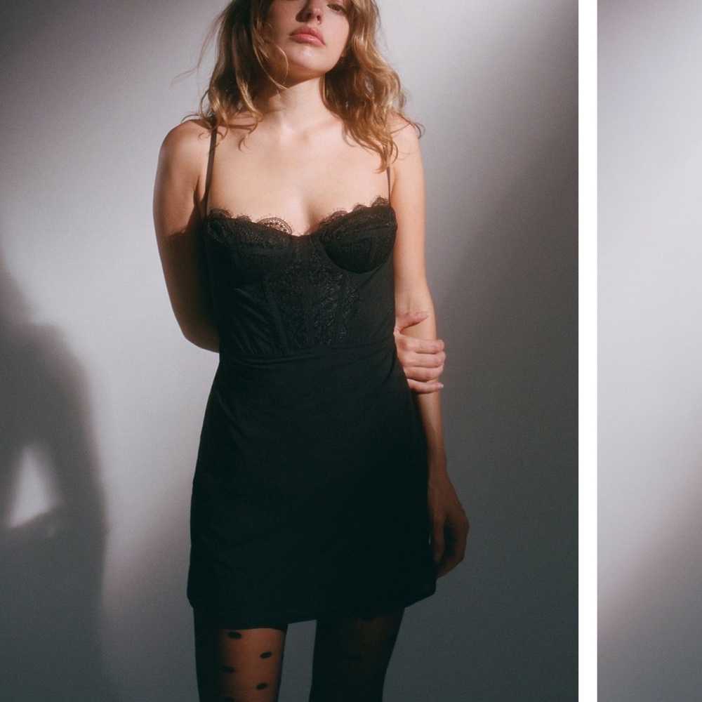 Urban Outfitters Love Corset Black Dress